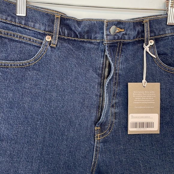 NWT Everlane Way High Denim Shorts Washed Indigo Size 30 - Picture 6 of 8
